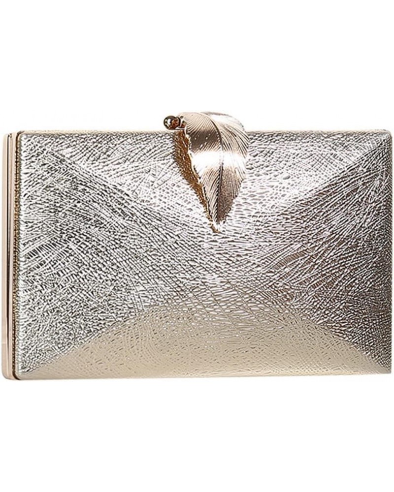 Women Wedding Clutch Bag Purse Ladies Handbag Party Purse Metal Leaf Lock Shoulder Bag $28.05 Evening Bags