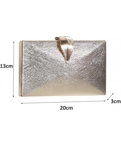 Women Wedding Clutch Bag Purse Ladies Handbag Party Purse Metal Leaf Lock Shoulder Bag $28.05 Evening Bags