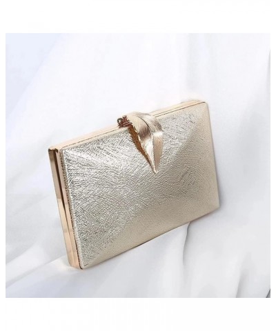 Women Wedding Clutch Bag Purse Ladies Handbag Party Purse Metal Leaf Lock Shoulder Bag $28.05 Evening Bags