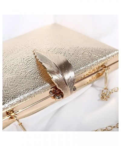 Women Wedding Clutch Bag Purse Ladies Handbag Party Purse Metal Leaf Lock Shoulder Bag $28.05 Evening Bags