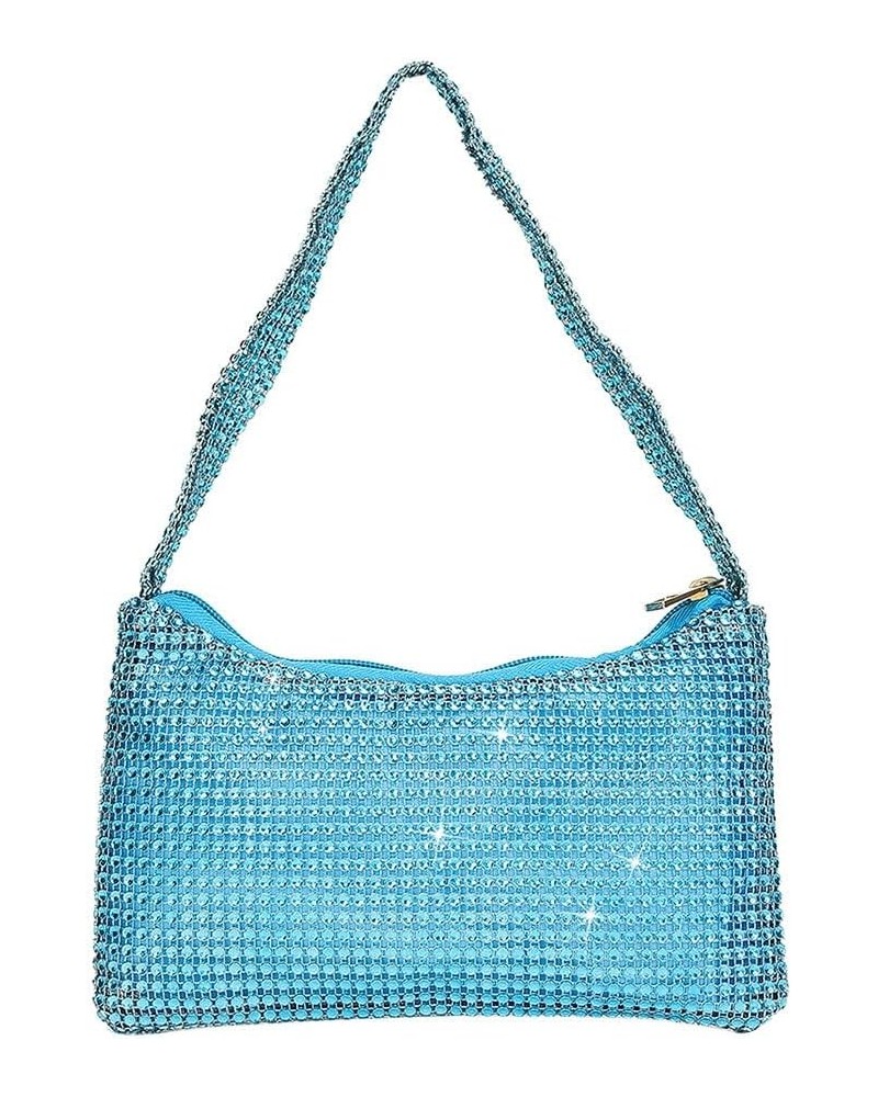 Bling Under the Arm Purse Shoulder Bag Bling Purses Rhinestones Women's Evening Handbag for Wedding Party Shopping Skyblue $1...