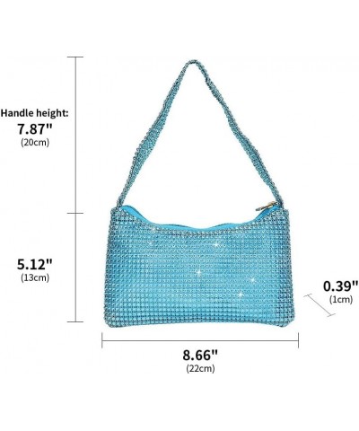 Bling Under the Arm Purse Shoulder Bag Bling Purses Rhinestones Women's Evening Handbag for Wedding Party Shopping Skyblue $1...