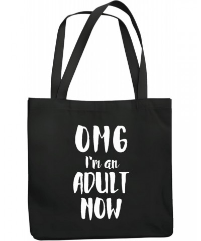 Omg I am an adult now Navy Black Multicolor Canvas Tote Bag $13.60 Totes