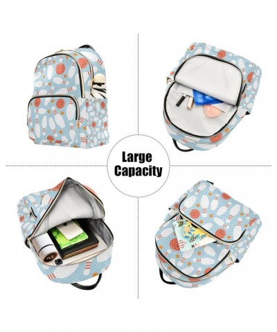 White Bowling Ball Backpack for Women Shoulder Bag Lightweight Small Backpack Casual Daypack for Travel Mini(10.23'' x 5.11''...