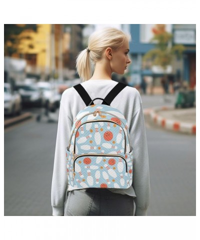 White Bowling Ball Backpack for Women Shoulder Bag Lightweight Small Backpack Casual Daypack for Travel Mini(10.23'' x 5.11''...