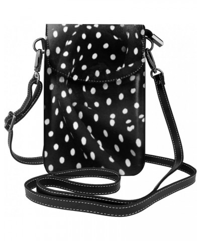 Texture Pattern Polka Dot Women Small Crossbody Cell Phone Purse Leather Fashion Shoulder Bag With Shoulder Strap $17.80 Shou...