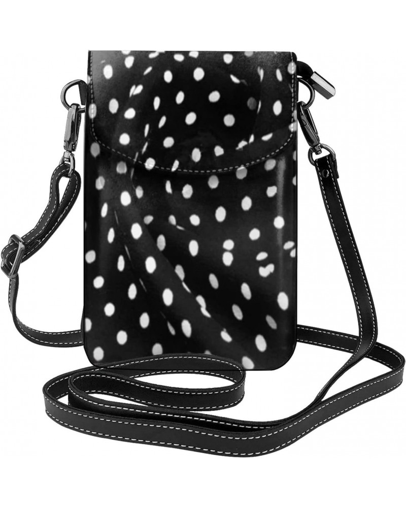 Texture Pattern Polka Dot Women Small Crossbody Cell Phone Purse Leather Fashion Shoulder Bag With Shoulder Strap $17.80 Shou...