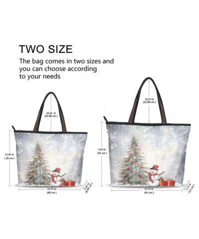 Christmas Snowman Tote Bag for Women Casual Shoulder Bag Women Hobo Bag Top Handle Handbag for Shopping Travel Work $12.59 Totes