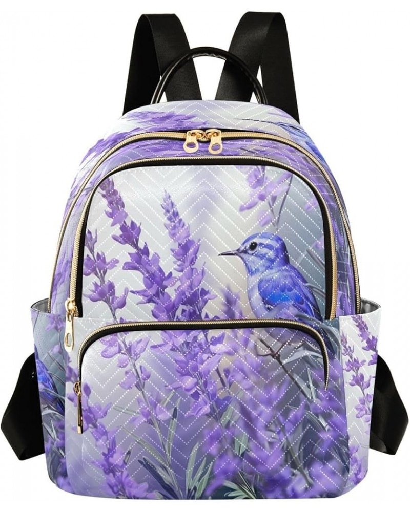 Flowers Floral Lavenders Bird Quilted Backpack for Women Shoulder Bags Purse Travel Bag for Work Daily Nurse M Medium $12.71 ...