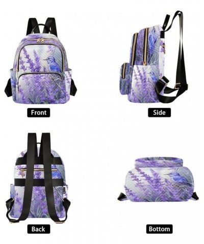 Flowers Floral Lavenders Bird Quilted Backpack for Women Shoulder Bags Purse Travel Bag for Work Daily Nurse M Medium $12.71 ...