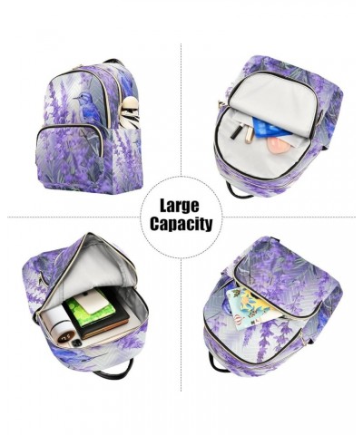 Flowers Floral Lavenders Bird Quilted Backpack for Women Shoulder Bags Purse Travel Bag for Work Daily Nurse M Medium $12.71 ...