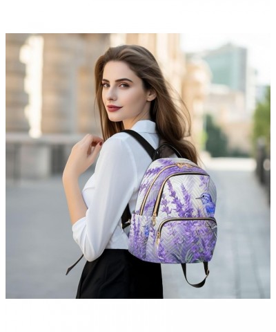 Flowers Floral Lavenders Bird Quilted Backpack for Women Shoulder Bags Purse Travel Bag for Work Daily Nurse M Medium $12.71 ...