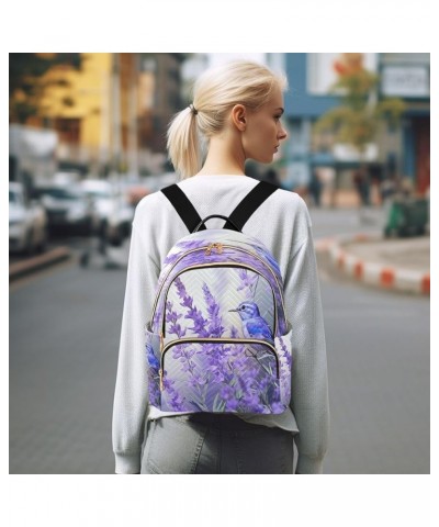 Flowers Floral Lavenders Bird Quilted Backpack for Women Shoulder Bags Purse Travel Bag for Work Daily Nurse M Medium $12.71 ...