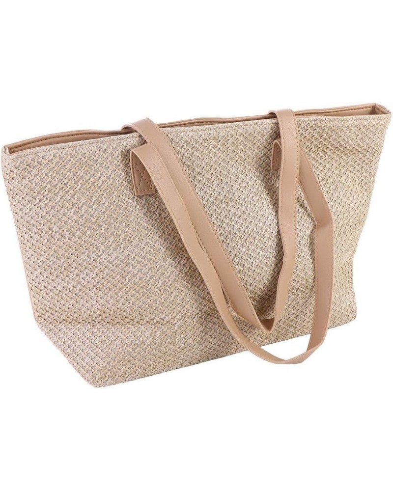 Women Straw Woven Tote Large Beach Handmade Weaving Shoulde Bag Woven Summer Tote Handmade Shoulder Bag Handbag Khaki $8.66 T...