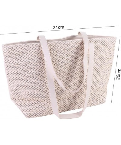 Women Straw Woven Tote Large Beach Handmade Weaving Shoulde Bag Woven Summer Tote Handmade Shoulder Bag Handbag Khaki $8.66 T...