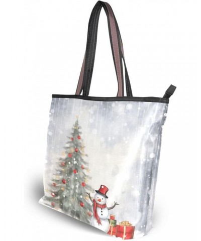 Christmas Snowman Tote Bag for Women Casual Shoulder Bag Women Hobo Bag Top Handle Handbag for Shopping Travel Work $12.59 Totes