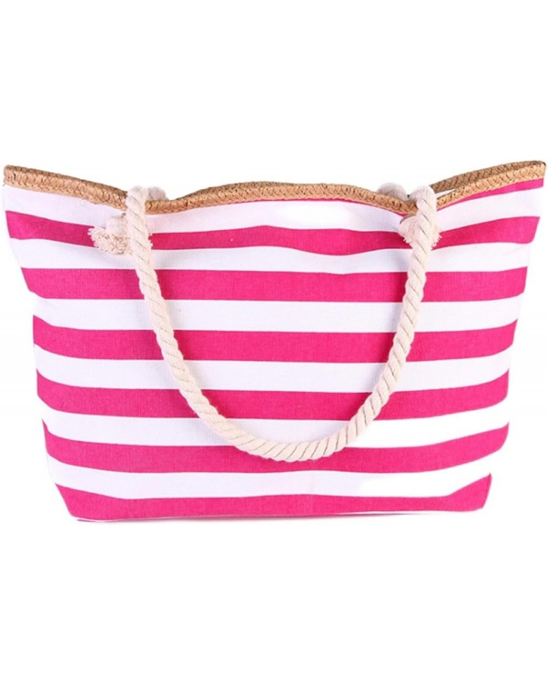 Canvas handbag striped fashion style cotton string portable bag Mori style women's shoulder bag Red $26.88 Totes