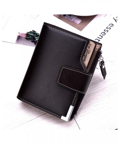 Solid Card Hasp Bag Position Wallet Card Fashion Men Color Multi Wallet Compact Wallet for Men Coffee $10.46 Wallets