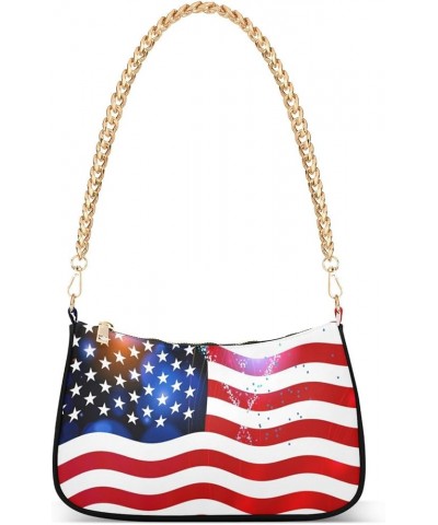 Shoulder Bags for Women American US Flag Independence Day Patriotic Hobo Tote Handbag Small Clutch Purse with Zipper Closure ...