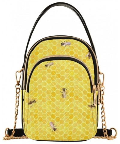 Bees on Yellow Honeycomb Crossbody Bags for Women Small Shoulder Bag Chain Purse Hand Bag for Trip Gifts Work $14.29 Shoulder...