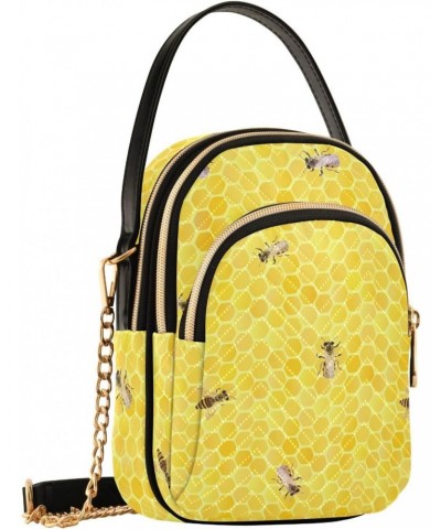 Bees on Yellow Honeycomb Crossbody Bags for Women Small Shoulder Bag Chain Purse Hand Bag for Trip Gifts Work $14.29 Shoulder...