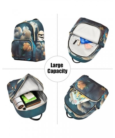 Small Fashion Backpack for Women Rabbit Lover Print Ladies Travel Daypack Aesthetic Shoulder Bag 11.4×6.1×14.1 IN $13.12 Back...