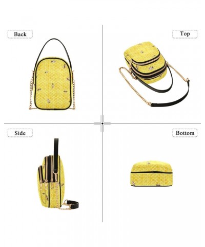 Bees on Yellow Honeycomb Crossbody Bags for Women Small Shoulder Bag Chain Purse Hand Bag for Trip Gifts Work $14.29 Shoulder...