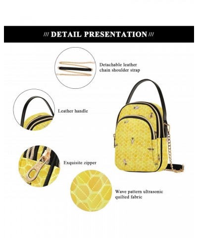 Bees on Yellow Honeycomb Crossbody Bags for Women Small Shoulder Bag Chain Purse Hand Bag for Trip Gifts Work $14.29 Shoulder...