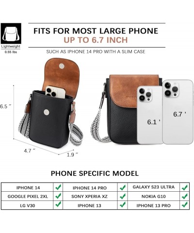 Small Crossbody Bags for Women Trendy Leather Phone Wallet Purses Handbags Adjustable Guitar Strap A4-black Brown $17.97 Cros...