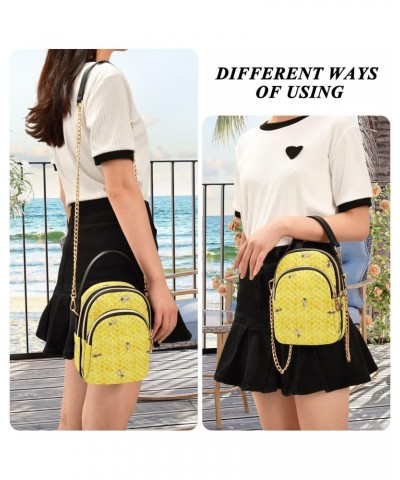 Bees on Yellow Honeycomb Crossbody Bags for Women Small Shoulder Bag Chain Purse Hand Bag for Trip Gifts Work $14.29 Shoulder...