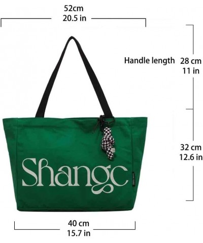 The tote Bag Women's Fashion Simple Large Capacity One Shoulder Sail Bag (black) Green $14.88 Shoulder Bags