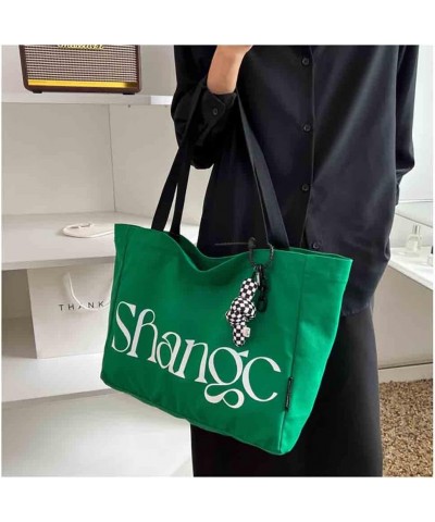 The tote Bag Women's Fashion Simple Large Capacity One Shoulder Sail Bag (black) Green $14.88 Shoulder Bags