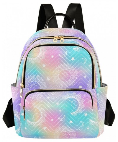 Travel Backpack Purse for Women Fashion Anti-theft Work Casual Galaxy Sun and Moon Star Daypack Shoulder Bag Medium Size Smal...