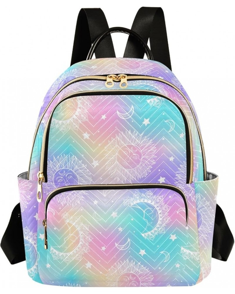 Travel Backpack Purse for Women Fashion Anti-theft Work Casual Galaxy Sun and Moon Star Daypack Shoulder Bag Medium Size Smal...