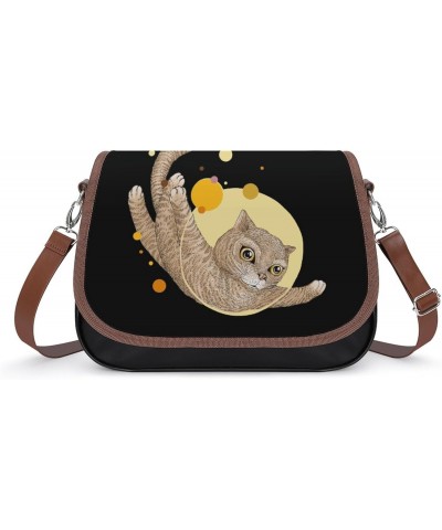 Cat Fly Space Messenger Bag Casual Crossbody Shoulder Bags Lightweight Waterproof Fashion Purse for Women $18.45 Shoulder Bags