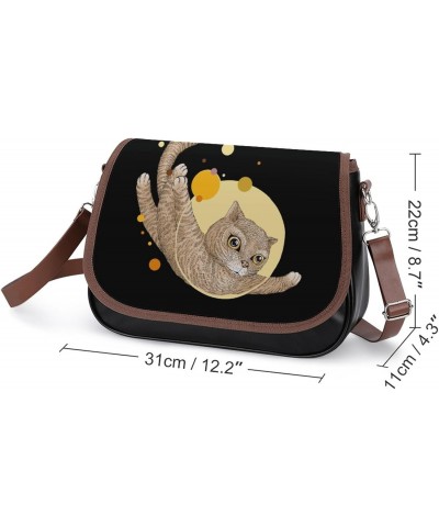 Cat Fly Space Messenger Bag Casual Crossbody Shoulder Bags Lightweight Waterproof Fashion Purse for Women $18.45 Shoulder Bags