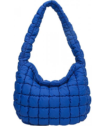 Quilted Tote Bag for Women Puffer Bag Lightweight Padding Shoulder Bag Hobo Bag Satchel Handbag Cloud Bag with Zip 2024 Blue ...