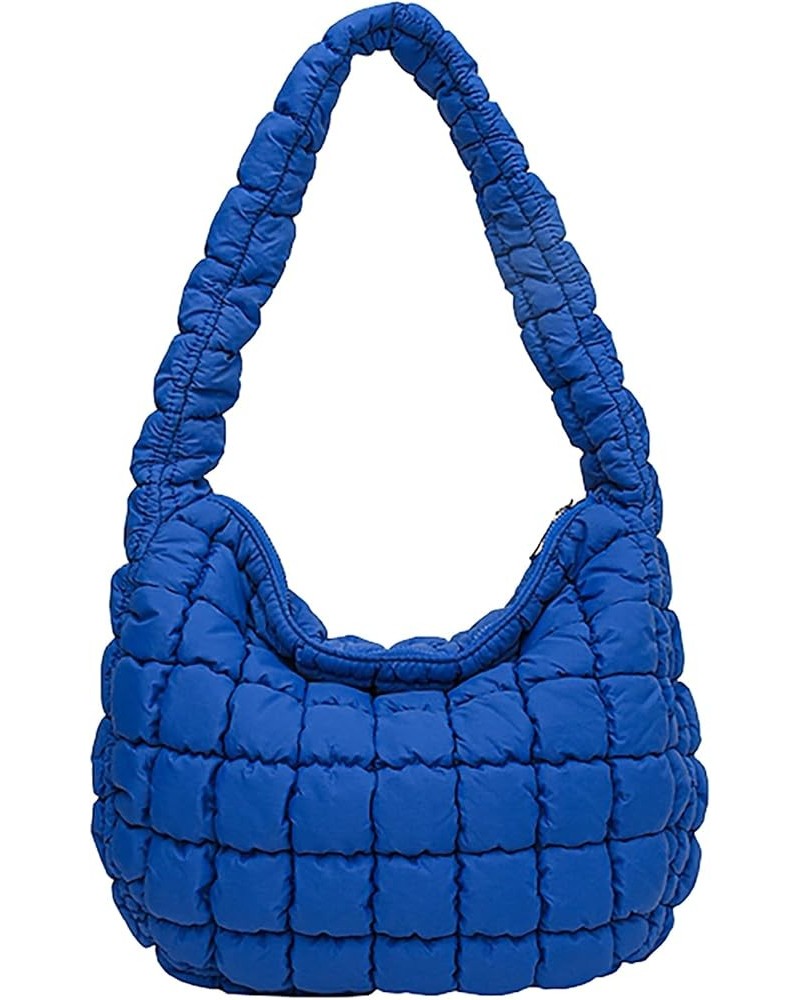 Quilted Tote Bag for Women Puffer Bag Lightweight Padding Shoulder Bag Hobo Bag Satchel Handbag Cloud Bag with Zip 2024 Blue ...