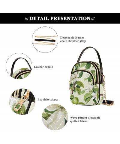 Several Green Apples and Flowers Shoulder Bag, Crossbody Travel Handbags, Shoulder Crossbody Bag for Women Apples and Blossom...