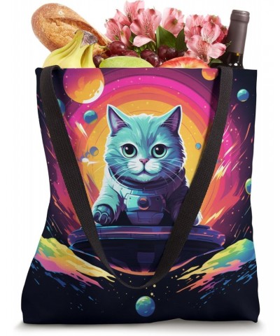 Spaceship Cat galaxy space Cat Alien Kitty Mom Dad Tote Bag $11.72 Totes