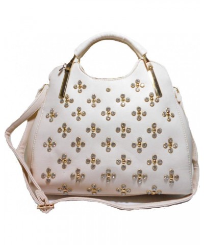 Designer Blink Burgundy Red Lock Rhonestone OFF White Shoulder Bag F17e48 (cream white) $29.22 Shoulder Bags