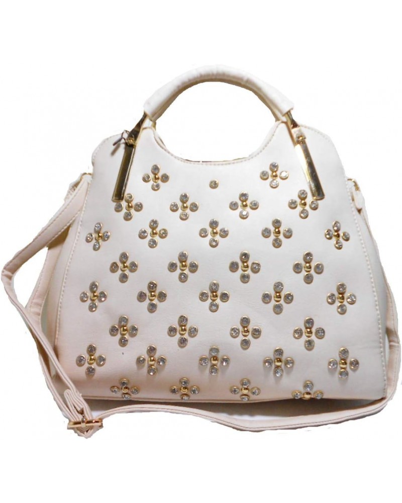 Designer Blink Burgundy Red Lock Rhonestone OFF White Shoulder Bag F17e48 (cream white) $29.22 Shoulder Bags