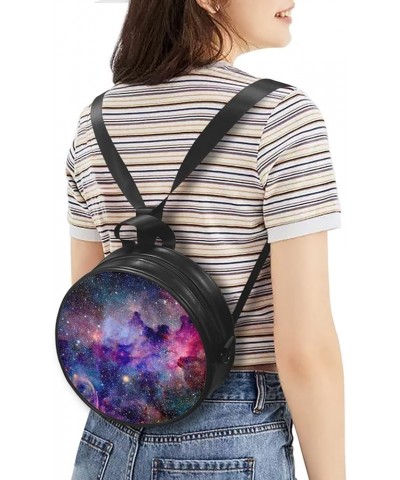 Womens Top-Handle Handbags Casual Adjustable Straps Zipper Shoulder bag Round Purse Galaxy Star $11.20 Crossbody Bags