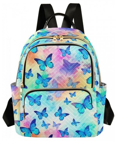 Butterfly Colorful Backpack for Women Fashion Shoulder Bags Small Casual Daypack Travel Bag S 202a3062 M(11.4"x6.1"x14.17") 2...