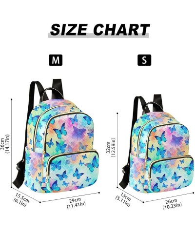 Butterfly Colorful Backpack for Women Fashion Shoulder Bags Small Casual Daypack Travel Bag S 202a3062 M(11.4"x6.1"x14.17") 2...