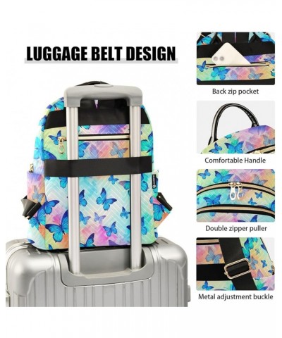 Butterfly Colorful Backpack for Women Fashion Shoulder Bags Small Casual Daypack Travel Bag S 202a3062 M(11.4"x6.1"x14.17") 2...