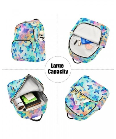 Butterfly Colorful Backpack for Women Fashion Shoulder Bags Small Casual Daypack Travel Bag S 202a3062 M(11.4"x6.1"x14.17") 2...