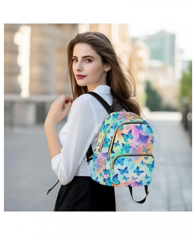 Butterfly Colorful Backpack for Women Fashion Shoulder Bags Small Casual Daypack Travel Bag S 202a3062 M(11.4"x6.1"x14.17") 2...