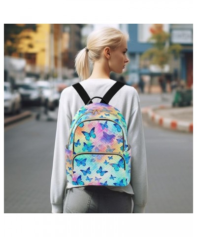 Butterfly Colorful Backpack for Women Fashion Shoulder Bags Small Casual Daypack Travel Bag S 202a3062 M(11.4"x6.1"x14.17") 2...