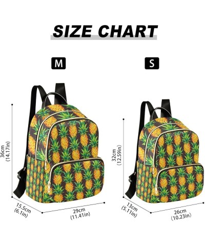 Women Backpack Watercolor Tropical Pineapples Anti-Theft Travel Backpack with Luggage Belt Lightweight Handbag Lady Purse Roo...